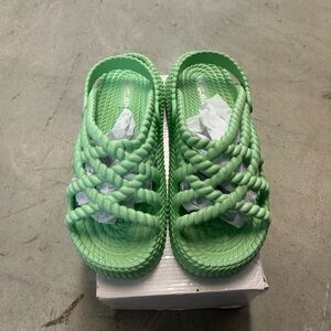 Green Braided Sandals